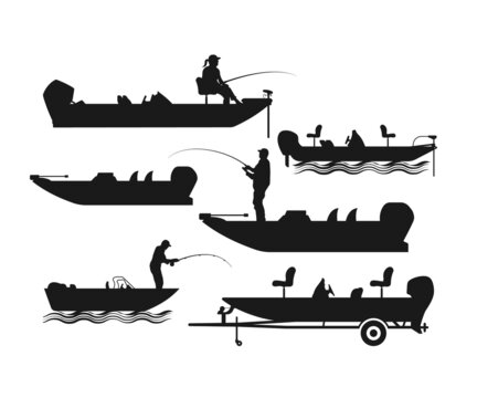 fishing boat silhouette clip art