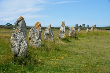 Menhir stone rows of Lagatjar near Camaret-sur-Mer in Bretagne France