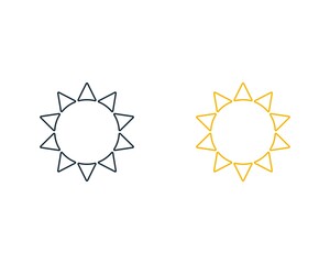 Sunburst Line Icon Design Template Elements