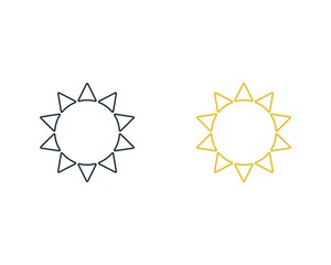 Sunburst Line Icon Design Template Elements