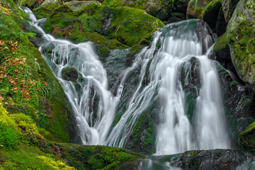 Fototapeta premium Cerna strz waterfall on Cerny creek in Sumava national park