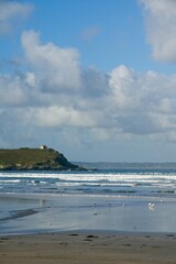 Fototapeta premium Plage de Lestrevet beach near Plovenez-Porzay in Bretagne France