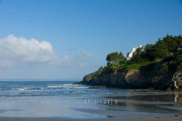 Plage de Lestrevet beach near Plovenez-Porzay in Bretagne France