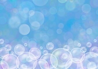 泡のイラスト背景虹色