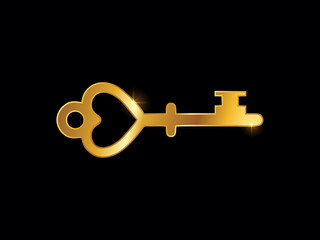 Golden Love key glyph icon love