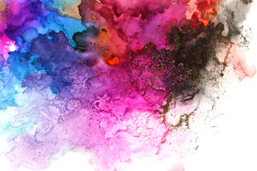Art Abstract  watercolor and acrylic marble flow blot painting. Smoke Color canvas marble texture background. Alcohol ink.