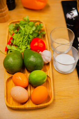 many different products in the kitchen for cooking