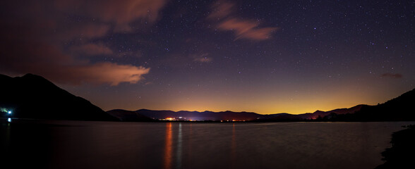 Fototapeta premium A View of Bassenthwaite lake at night