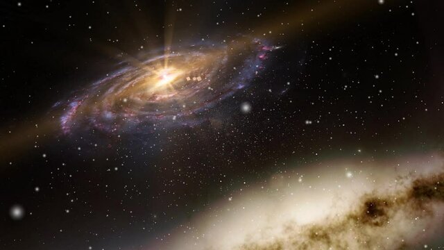 Milky Way Galaxy Moving Nebula Cloud Background in the Universe