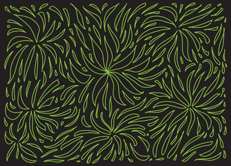 Hand drawn green vector pattern