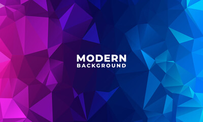 low poly style background, purple and blue, design template