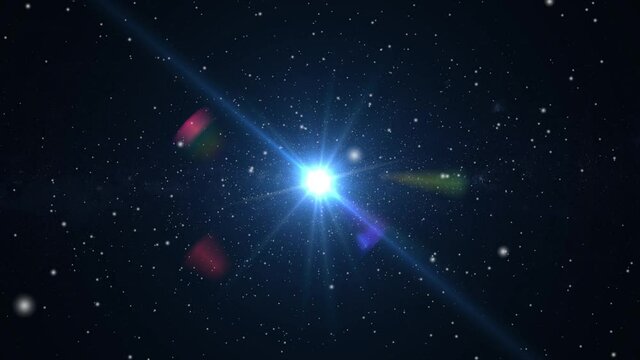a bright star floating in the universe.