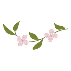 pink floral wreath, vector