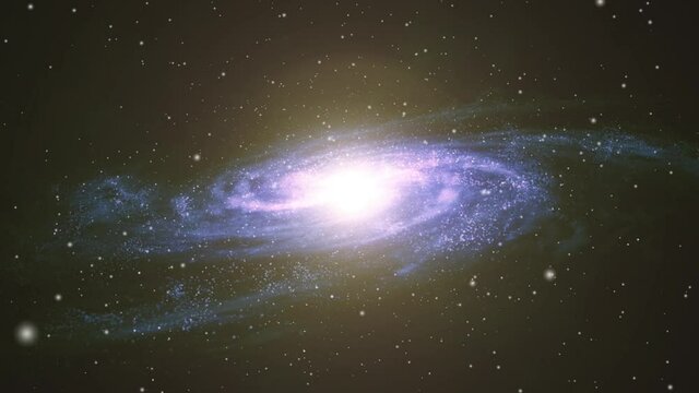 a floating galaxy with a bright center in the middle, the universe