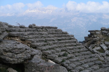 Ruined ancient amphitheater in Selge, Turkey