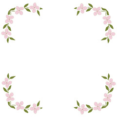 pink floral wreath, vector