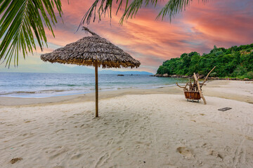 Tien Sa Beach - paradise beach at tropical coast scenery in Da Nang - travel destination in Vietnam