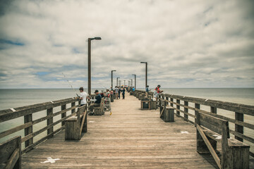Fototapeta premium Fishing boardwalk in North Carolina