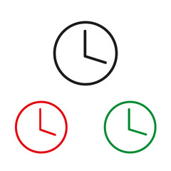 Set of clock icons. Vector graphics