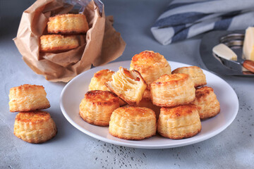 Homemade Flaky Buttermilk Biscuits Ready to Eat. Southern Buttermilk Biscuits. Breakfast Biscuits. 