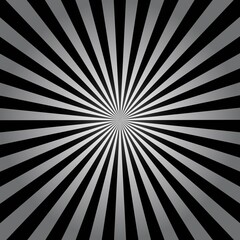 Black and white Sunburst Pattern Background. Rays. Sunburst background. Vector illustration. Black and white radial background.