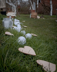 Drewniane serca lampion świeca © robertpstryka