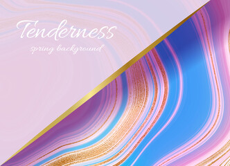 Gold marble design. A beautiful bright combination of pink marble and gold. Place to write your text.