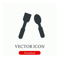 Fork vector icon.  Editable stroke. Linear style sign for use on web design and mobile apps, logo. Symbol illustration. Pixel vector graphics - Vector