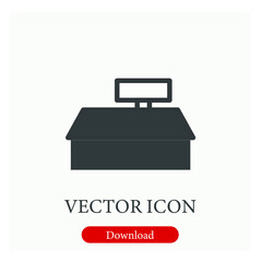 Scale vector icon.  Editable stroke. Linear style sign for use on web design and mobile apps, logo. Symbol illustration. Pixel vector graphics - Vector