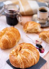 croissant and cup of coffee