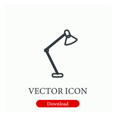 Lamp vector icon.  Editable stroke. Linear style sign for use on web design and mobile apps, logo. Symbol illustration. Pixel vector graphics - Vector