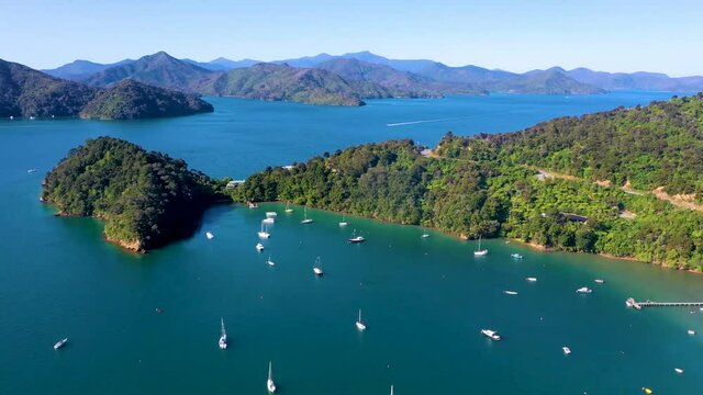 "Ngakuta bay at Queen Charlotte sound at South Island of New Zeland"