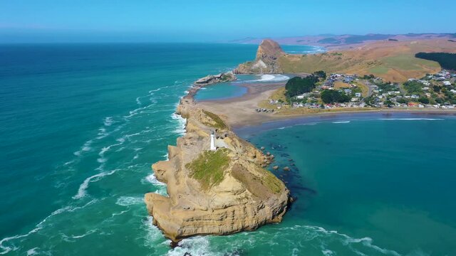 "Castlepoint lighthouse in New Zealand"