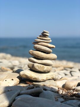 Stack Of Stones On Beach