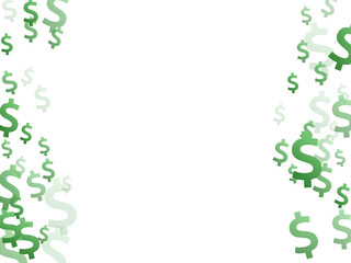 Green dollar symbols flying money vector