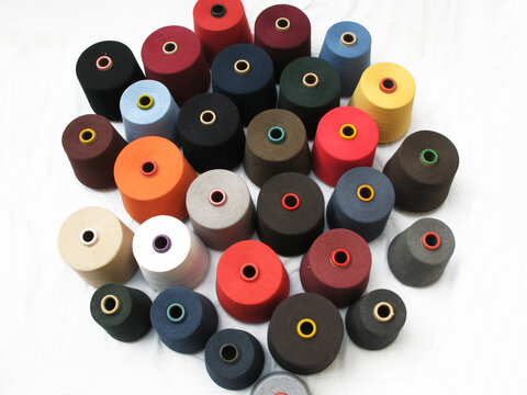 Cotton yarn cones in mix color shades, (this are 100% cotton yarn)