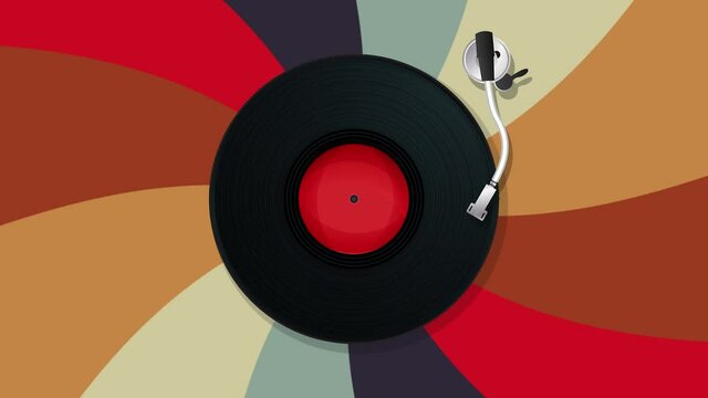 Retro style turntable composition, seamless loop