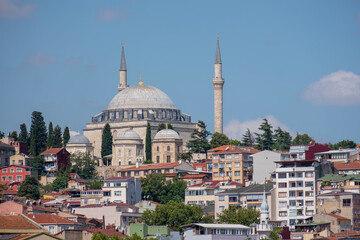 Fototapeta na wymiar Yavuz Sultan Selim Mosque complex view in Istanbul