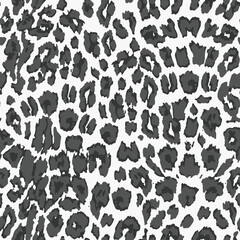 Fototapeta premium Full seamless leopard cheetah animal skin texture pattern vector. Ornamental black white design for women textile fabric printing. Suitable for trendy fashion use.