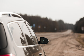 Rearview mirror outside the car.