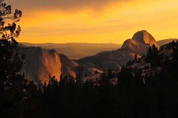 Wandcirkels aluminium Sunset on Half Dome from Olmsted Point, Yosemite National Park, California, USA © Pedro