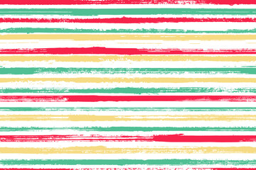 Ink brush stroke parallel lines vector seamless pattern. Cool cotton fabric print design. Grainy