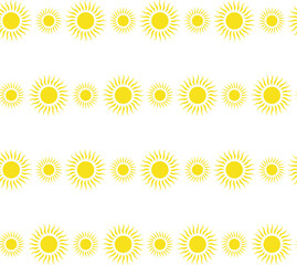 Sun emblem tribal symbol yellow and white seamless pattern.