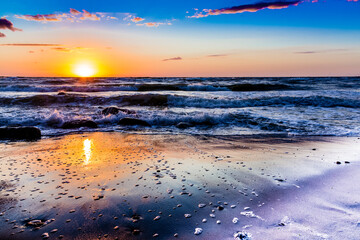 zachód słońca Poddąbie polska plaża