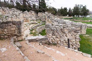 Tauric Chersonesos. An amphitheater in an ancient city, or what's left of it. Remains of an ancient city.