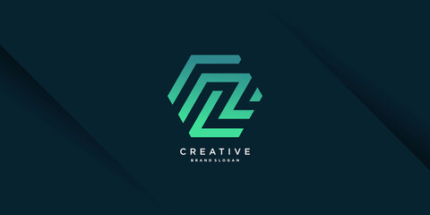 Monogram letter N logo with creative modern concept and gradient style part 4