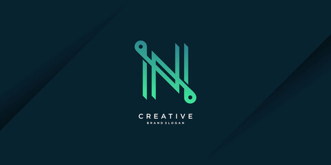 Monogram letter N logo with creative modern concept and gradient style part 5