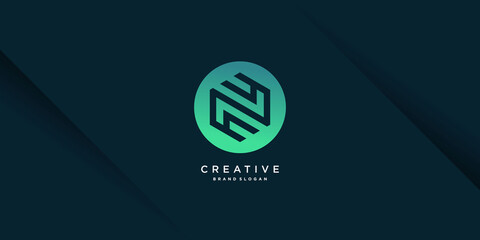 Monogram letter N logo with creative modern concept and gradient style part 6