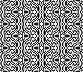 Abstract fantasy striped thin line round geometric seamless pattern. Creative mosaic, tile background.