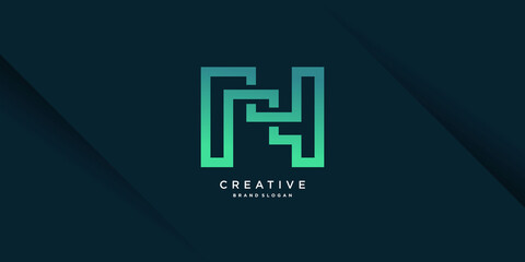 Monogram letter N logo with creative modern concept and gradient style part 8